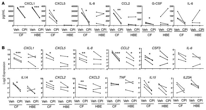 CPI-203 potently suppresses Th17 downstream chemokines and cytokines in ...