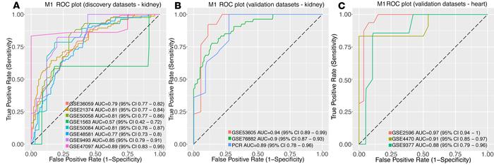 Three-gene M1 score can distinguish AR and STA samples with high accurac...